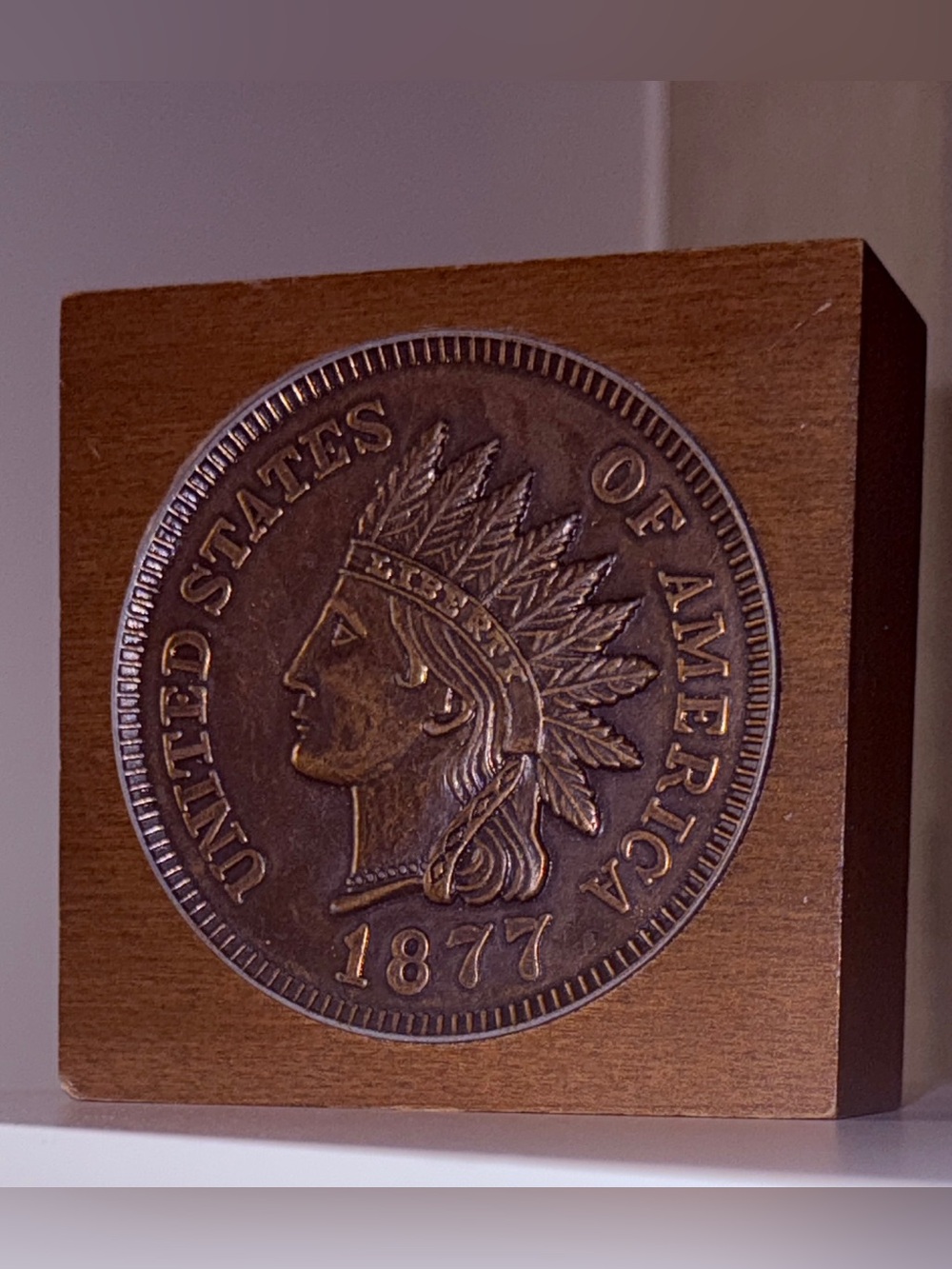A.N. Brooks Big Coin Bank, 1877 Novelty Indian Head Penny